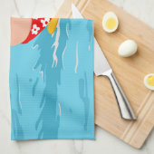 Cartoon Santa Claus water skiing Geschirrtuch (Viertel Falte)