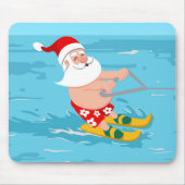 Cartoon Santa Claus water skiing Mousepad (Vorne)