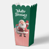 Cartoon Santa Claus Waving Cheerfully Geschenkschachtel (Rückseite)