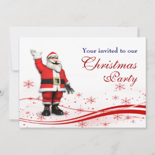 Cartoon Santa Claus Weihnachts-Party Einladung