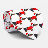 Cartoon Santa Dackel Dog Christmas Neck Tie Krawatte (Gerollt)