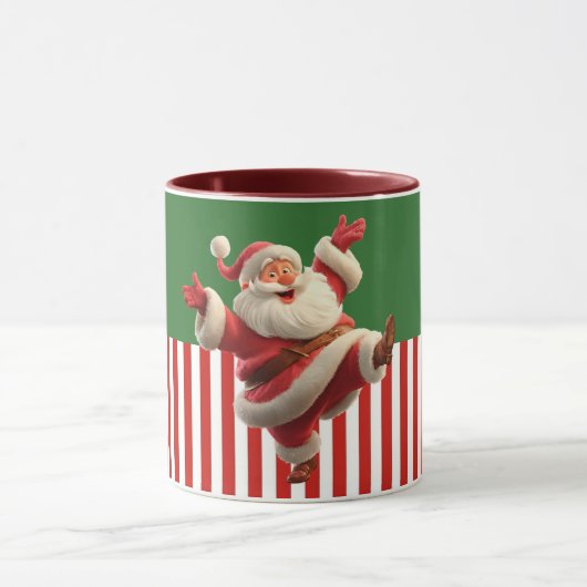 Cartoon Santa Dancing Joyfully Tasse (Zentrum)
