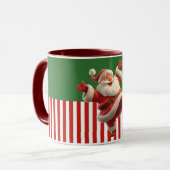 Cartoon Santa Dancing Joyfully Tasse (Vorderseite Links)