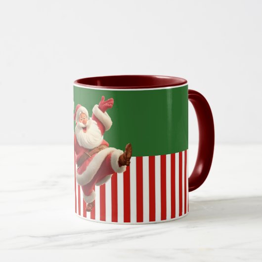 Cartoon Santa Dancing Joyfully Tasse (VorderseiteRechts)