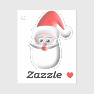 Cartoon Santa Face Aufkleber