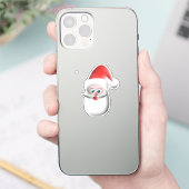 Cartoon Santa Face Aufkleber (Telefon)