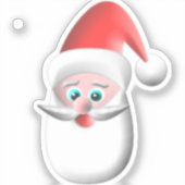 Cartoon Santa Face Aufkleber (Vorderseite)