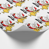 Cartoon Santa mit Hirschschenpapier Geschenkpapier (Ecke)