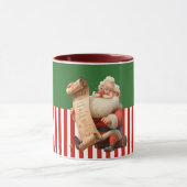 Cartoon Santa Reading Nice List Tasse (Zentrum)