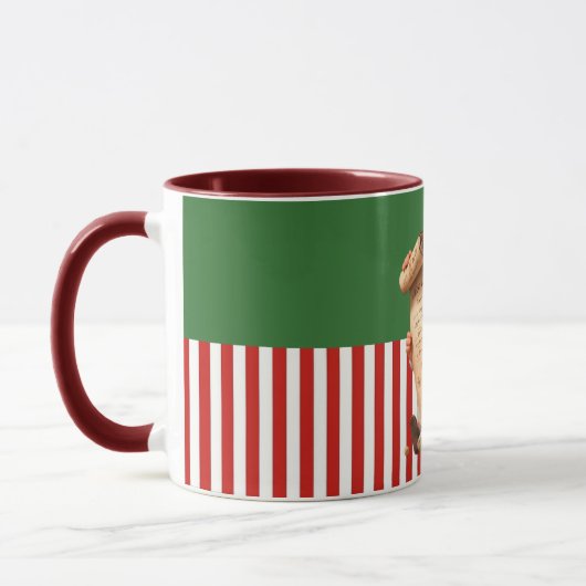 Cartoon Santa Reading Nice List Tasse (Links)