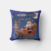 Cartoon Santa Sleigh Winter Throw Pillow Kissen (Vorderseite)