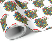 Cartoon Santa Turtles Weihnachtsgeschenk Wrap Geschenkpapier (Rolleneckpunkt)
