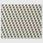 Cartoon Santa Turtles Weihnachtsgeschenk Wrap Geschenkpapier (Flach)