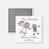Cartoon Save the Date Individuelle Namen Bride Gro Magnet (Vorderseite/Rückseite)