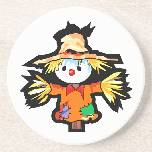 Cartoon scarecrown Grafik Sandstein Untersetzer (Vorne)