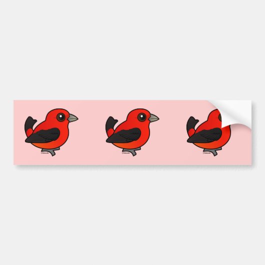 Cartoon Scarlet Tanager Autoaufkleber (Vorne)