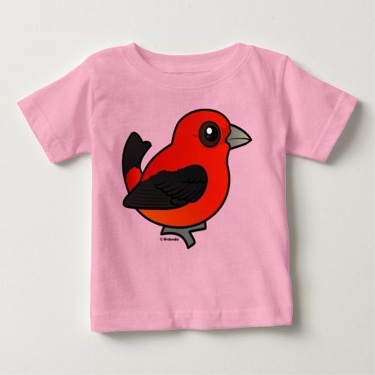 Cartoon Scarlet Tanager Baby T-shirt (Vorderseite)
