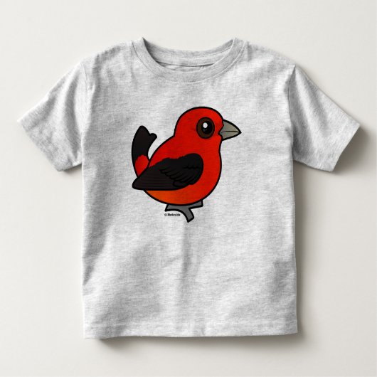Cartoon Scarlet Tanager Kleinkind T-shirt (Vorderseite)