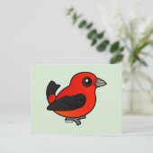 Cartoon Scarlet Tanager Postkarte (Stehend Vorderseite)