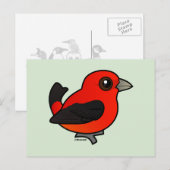 Cartoon Scarlet Tanager Postkarte (Vorne/Hinten)