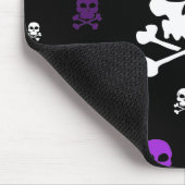Cartoon-Schädel-Collage - lila Mousepad (Ecke)