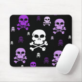 Cartoon-Schädel-Collage - lila Mousepad (Mit Mouse)