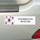 Cartoon-Schädel-Collage - Rosa Autoaufkleber (Auf Auto)