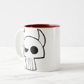 Cartoon-Schädel-Entwurf mit den Hörnern, die Tasse (Vorderseite Links)