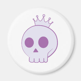 Cartoon-Schädel mit Kronendesign Magnet