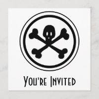 Cartoon-Schädel u. Knochen-Logo