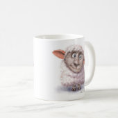 Cartoon-Schaf mit Wattebällen Kaffeetasse (VorderseiteRechts)