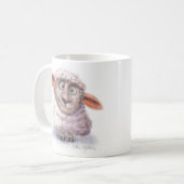 Cartoon-Schaf mit Wattebällen Kaffeetasse (Vorderseite Links)