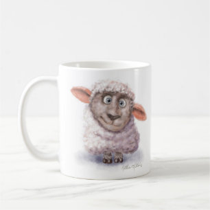 Cartoon-Schaf mit Wattebällen Kaffeetasse