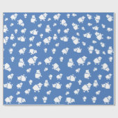 Cartoon Schafe auf blauem Hintergrund Geschenkpapier (Flach)