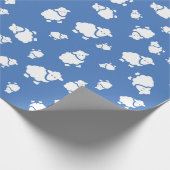 Cartoon Schafe auf blauem Hintergrund Geschenkpapier (Ecke)