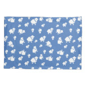 Cartoon Schafe auf blauem Hintergrund Kissenbezug (Rückseite)