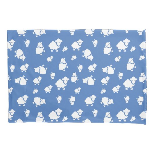 Cartoon Schafe auf blauem Hintergrund Kissenbezug (Vorderseite)