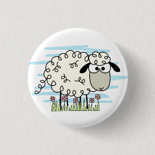 Cartoon Schafe Button