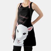 Cartoon Schafe Gesicht Schwarz Rosa Tierwort Schürze (InSitu)