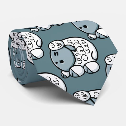 Cartoon-Schafe Krawatte (Gerollt)