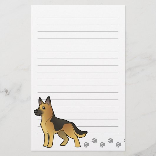 Cartoon-Schäferhund Briefpapier (Vorderseite)