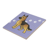 Cartoon-Schäferhund Fliese (Seite)