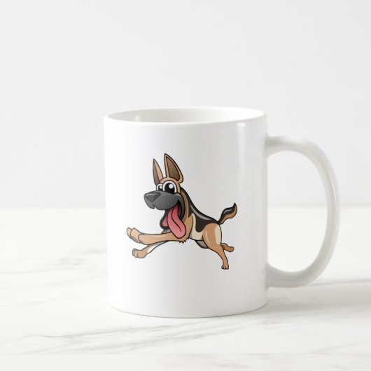 Cartoon-Schäferhund Kaffeetasse (Rechts)