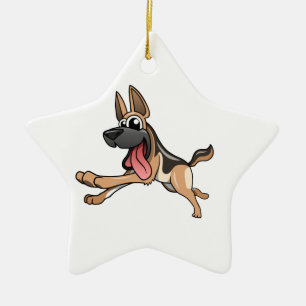 Cartoon-Schäferhund Keramikornament