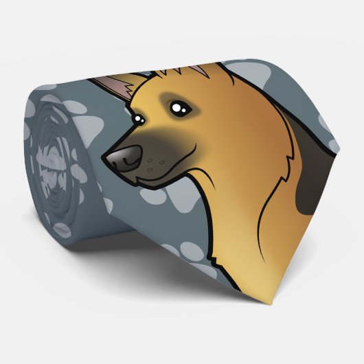 Cartoon-Schäferhund Krawatte (Gerollt)