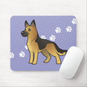 Cartoon-Schäferhund Mousepad (Mit Mouse)