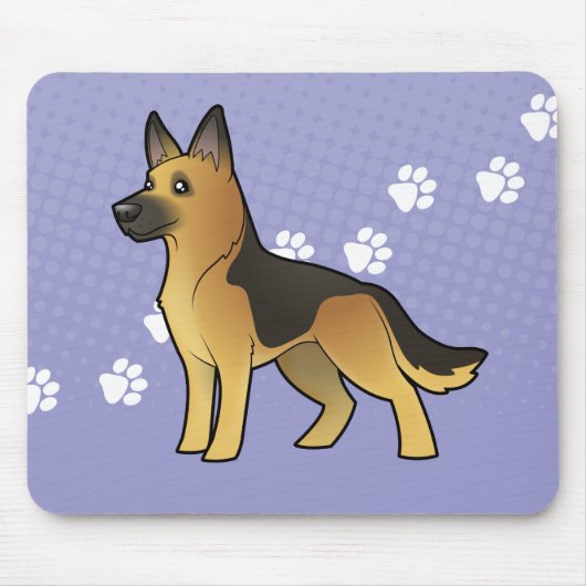 Cartoon-Schäferhund Mousepad (Vorne)