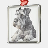 CARTOON SCHANUZER PUPPY HUND ORNAMENT AUS METALL (Links)