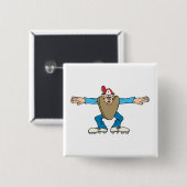 Cartoon-Schiedsrichter ruft SAFE Button (Vorne & Hinten)