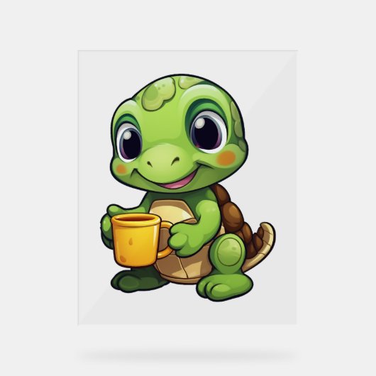 Cartoon-Schildkröte Acrylschild (Vorderseite)